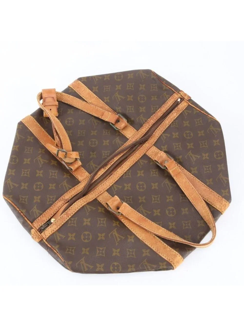 Louis Vuitton Monogram Sac Souple 45 Leather Boston Bag Tote Carry